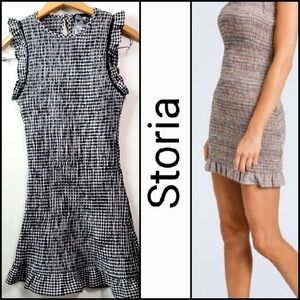 NEW! STORIA Smocked Gingham Mini Dress Small.